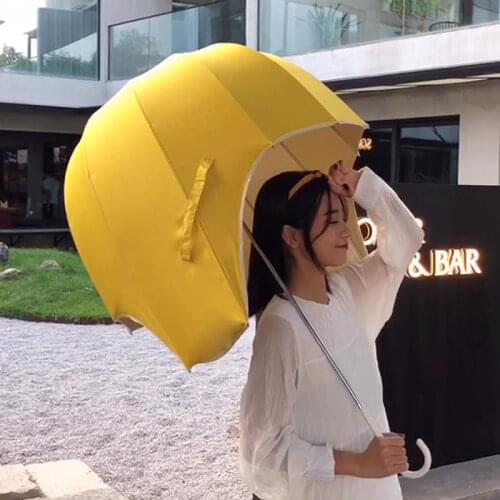 Childrens Helmet Umbrella Sun Women Parasol Student Long Handle Umbrella Creative Cartoon Kids Cute Hat Umbrellas Paraplu SY294