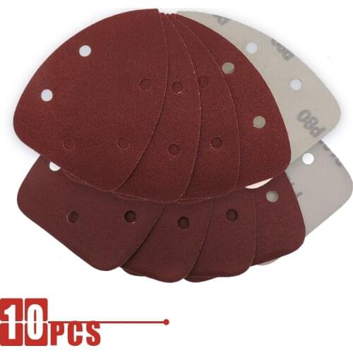 140*140*98mm Triangle Red Sandpaper Sanding Sheets Hook & Loop 40 -1000 Grits Abrasive Sanding Disc For Wood Sanding(10Pcs)