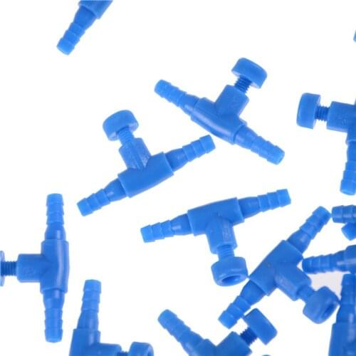 20Pcs Aquarium Fish Tank Adjustable Air Line Tubing Volume Flow Control Valves Oxygen Air Pump Control Valve Black Blue 4mm NEW
