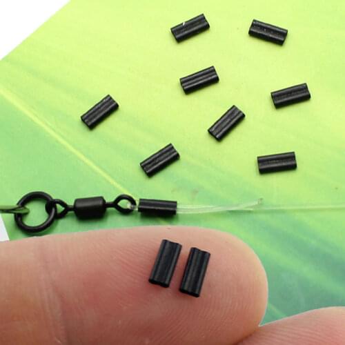 50pcs Carp Fishing Krimps Stiff Fluorocarbon Carp Line Fishing Accessories Hair Carp Rig Crimp Sleeves For Carp Tackle Equipment