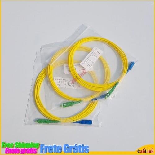 50PCS Jumper SC UPC to SC APC Single-mode optical fiber Optic patch cord 2.0mm PVC G657A SM FTTH Optic Cable 1m 2m 3m 5m