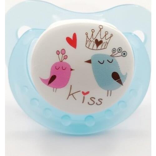 Abdl Adult Baby Pacifier ddlg customized soft silicone bisphenol free baby pacifier nipple I Love kiss pacifiers and accessories