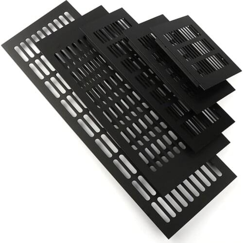 Aluminum Alloy Rectangular Air Vent Cover,Louvered Ventilation Grille for Wardrobe Shoe Cabinet Closet Black/White with Screws