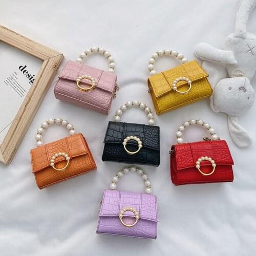 Kids Purses and Handbags 2021 Cute Mini Crossbody Baby Girls Small Coin Wallet Bag Kawaii Little Girl Pearl Hand Bags Tote