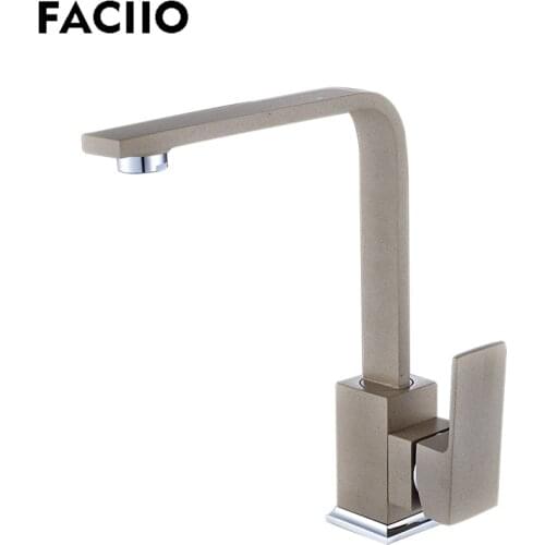 FACIIO Brass Kitchen Water Taps Antique Faucet Kitchen Tap Water Mixer Rotatable Faucets Single Holder Single Hole YD-1033