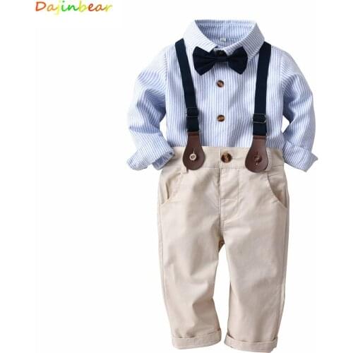 Baby Boys Bow Formal Romper Clothes Suits Gentleman Party Suit Soft Cotton Solid Jumpsuit + Suspender Pants Infant Toddler Set