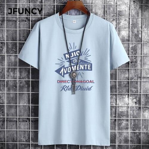 JFUNCY 2021 Summer Cotton Plus Size Man T-shirts Clothing Leisure T-shirt Men OverSized Streetwear Short Sleeve Tops Tees