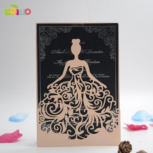 Best Sale Laser Cut Wedding Invitation Card quinceanera sweet 15 party invitation card with inner paper and envelope