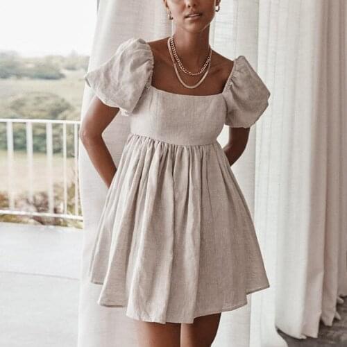 MCCKLE Linen Summer Dresses