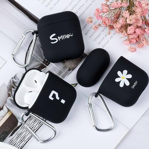 Fashion Cute Couple Cases For Airpods Hard PC Wireless Bluetooth Earphone Case Cover For Air Pods 1 2 Pouch Sleeve with Hooks