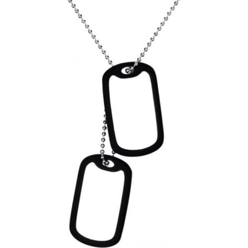 Mens Necklace Stainless Steel Double Dog Tag High Polished Pendant For Men Beaded Chain Necklaces Punk Males Jewelry fashion t