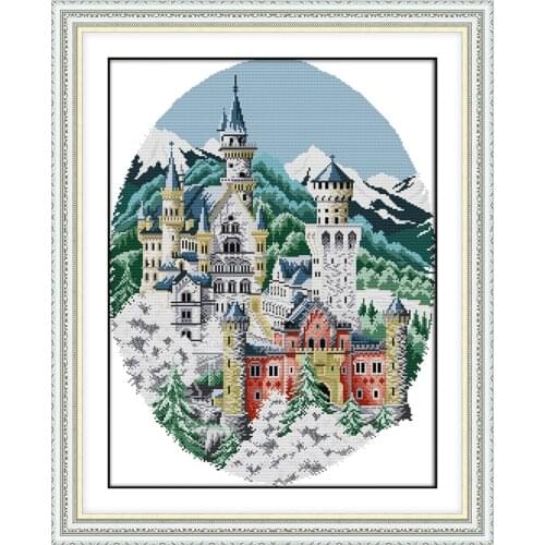 Joy Sunday Winter Castle Patterns Counted Cross Stitch kit DIY Hand Made Embroidery set Needlework Home Decoration Send Gift