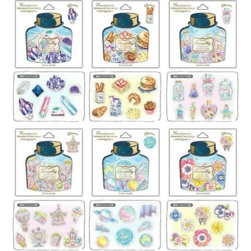 48pcs/pack Jamjelly Drift Bottle Animal Diary Stationery Stickers Decorative Mobile Stickers Scrapbooking DIY Craft Stickers