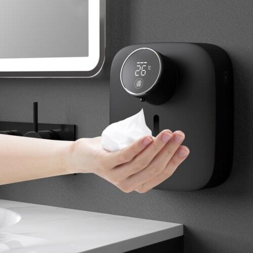 Smart Temperature Display USB 320ml Wall-mounted Automatic Soap Dispenser Rechargeable Waterproof Infrared Sen sor Foam Handwash