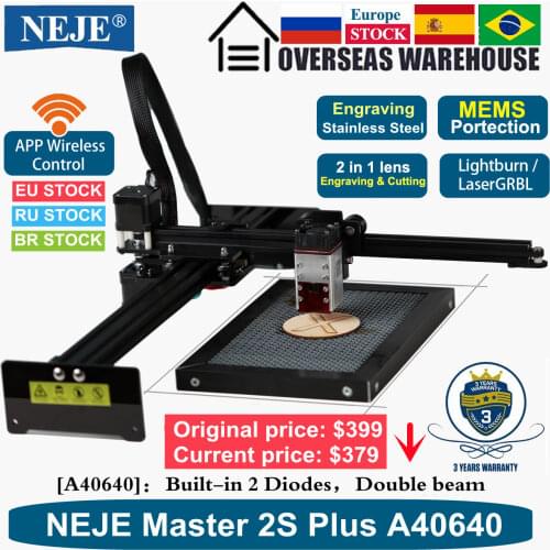 New Upgrade 80W NEJE Master 2s Plus A40640 CNC Laser Engraver Cutting Machine Lightburn Bluetooth for Wood/MDF/Leather Engraving