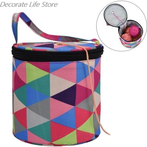 New Round Knitting Bag Home Daily Storage Bag Wool Yarn Crochet Sewing Needle Handbag Weaving Tool Tote Yarn Storage