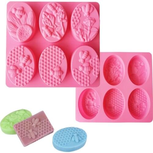New Many Shapes Honeybee Silicone Soap Mold for Making Soaps 3D Diy Spa Handmade Mould Decoration Massage Therapy Tray Tools