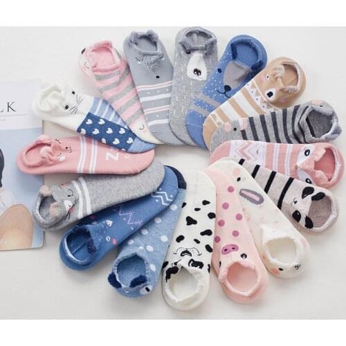New Funny Cute Cartoon Women Short Socks Creative Colorful Multiple Cat Face Happy Low Lolita Ankle Socks For Girls Size 34-40