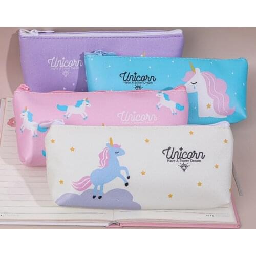 Cute Rainbow Unicorn Pencil Case Cartoon Pen Bag Box For Kids Gift Cosmetic Stationery Pouch Kawaii School supplies 4 Types