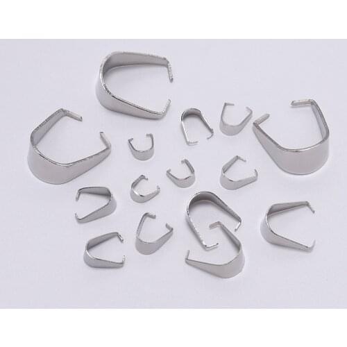 100pcs Stainless Steel Pendant Clasps Hook Clips Bails Bail Bead Necklace pendants Connectors For Jewelry Making Findings DIY