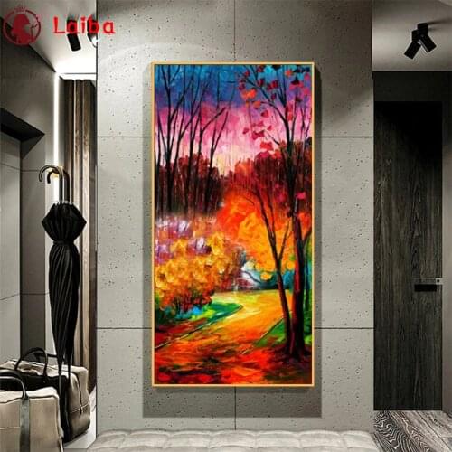 Full Square Diamond Painting Abstract tree landscape art Mosaic Needlework Picture Of Diamond Embroidery Sale Home Decor