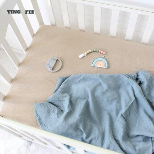Newborn Solid Baby 130*70*25cm Fitted Crib Sheets Cotton Bed Sheets Baby Bed Mattress Covers for Infant Bedding Boys Girls