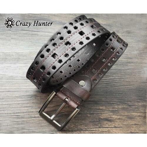 Mens Genuine Leather Skull Studded Belt Metal punk Rock Dope Biker