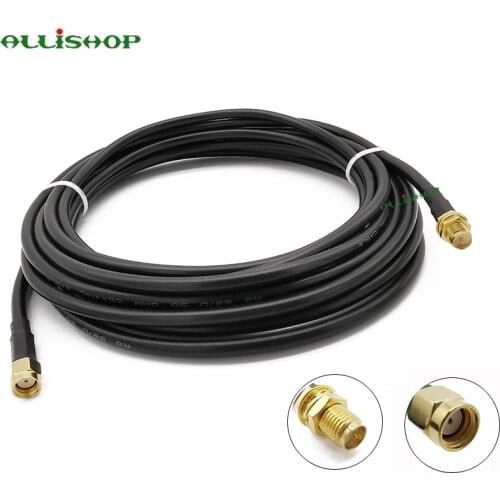 RP-SMA Male to RP-SMA Female Bulkhead Mount Low Loss LMR195 WiFi Antenna Extension Cable for Wireless PCI WiFi Router Booster