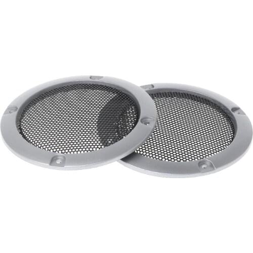 2Pcs 3inch Speaker Net Cover High-grade Gold Silver Mesh Enclosure Plastic Frame Protective Grille Circle Speaker Accessories
