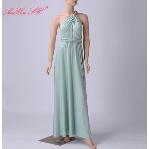 AnXin SH celebrity party green chiffon evening dress sexy princess beach sleeveless red any wear style white evening dress 6188