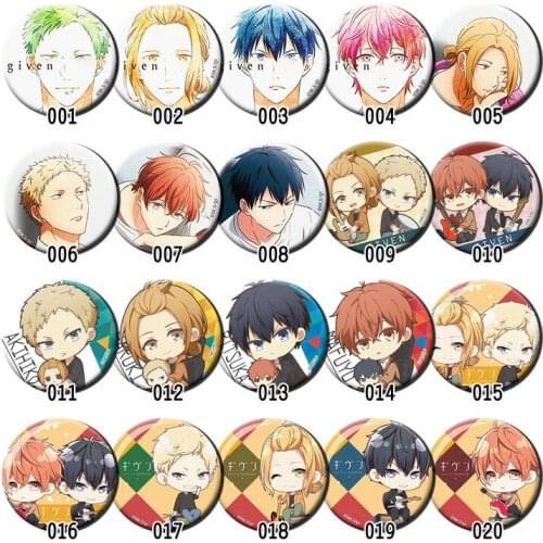 ZXFJXR 58MM Anime Given Mafuyu Sato Ritsuka Haruki Nakayama Akihiko Kaji Badge Present gift