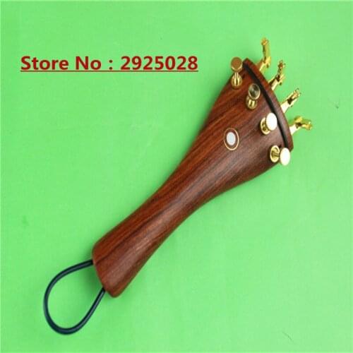 1pc high quality rosewood Viola Tailpiece fixed golden fine tuners Tail gut viola accessories Free Shipping