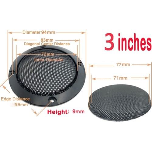 2"/3"/ Inch 2Pcs Grille Speakers Protective Cover Speaker Net Cover High-grade Car Mesh enclosure Frame Metal iron wire Grilles