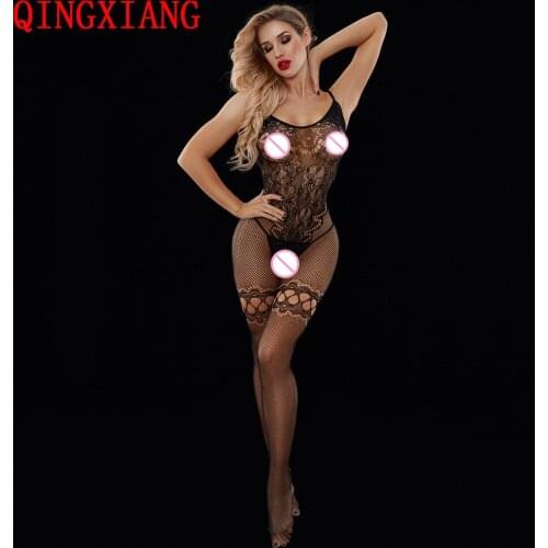 2021 Spaghetti Straps Tulle Net Night Club Bodysuit Transparent Embroidered Lace Women Teddies Hollow Out Long Pants Uniform