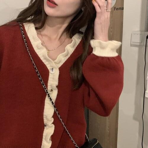 2021 Women Sweater Cardigan Winter Solid Cashmere Tops Casual Cardigans Chic Korean Fashion Winter Knit Jacket sueters mujer