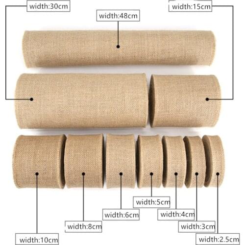 10Meter 35/50 width Natural Jute Hessian Burlap Roll Burlap Table Runners Wedding Party Chair Bands Vintage Home Decorations
