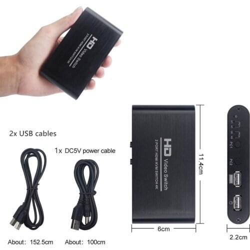 4Kx2K@30Hz HDMI KVM Switcher Box 2 In 1 out for your monitor support hot plug ,YUV 4:4:4 and 3D