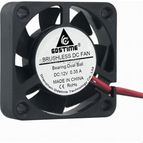 5 Pcs Gdstime High Speed 12V 2 Pin 40mm 40x40x10mm Ball Bearing Small PC Cooler Cooling Fan