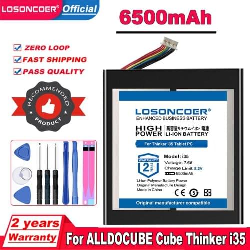 Top Brand 100% New 6500mAh Battery For ALLDOCUBE Cube Thinker i35 Tablet PC Kubi 10 Lines+Plug