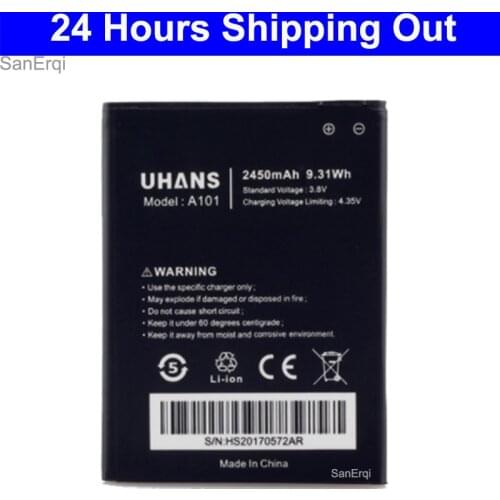 For UHANS A101 A101S Battery Accumulator 2450mAh Full Capacity Bateria Batterij SanErqi
