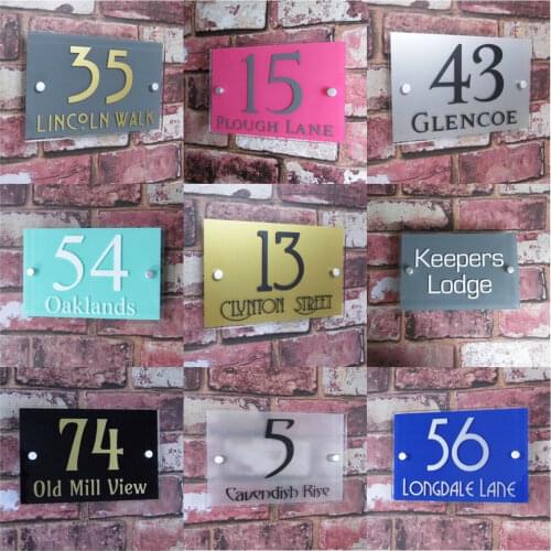 Custom Acrylic House Sign Street Number Apartment Plate Multiple Colour #50