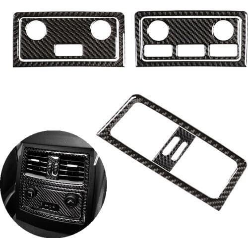 For BMW 5 Series E60 E61 04 - 10 Car Accessories Rear Air Condition Vent Outlet Panel Cigarette Lighter Frame Carbon Fiber Cover