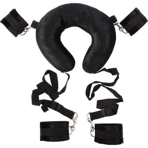 Pillow bondage with handcuff ankle cuff soft Plush Leg splitting Slave restraints BDSM bondage toy for couples