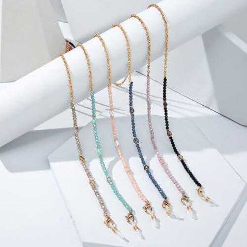 Crystal Sunglasses Mask Chains Lanyard Metal Anti-lost Earphone Holder Rope Eyeglasses Chains Jewely Accessories Gifts For Girl