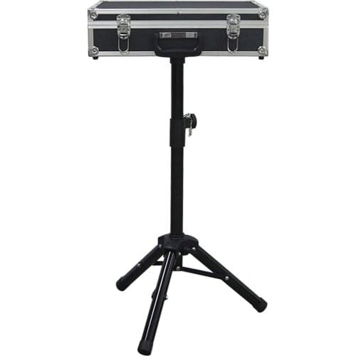 Magician Carrying Case Magic Table Tricks Gimmick Magician Suitcase with Aluminum Tripod Magic Props - Black
