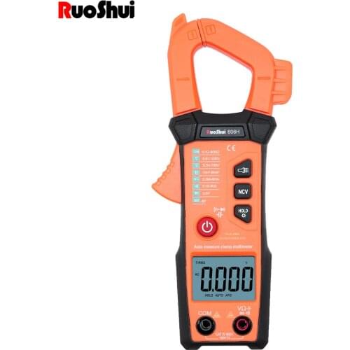 Digital Clamp Meter 600A Current True RMS Smart Plier Ammeter Auto Range Multimeter DC AC Voltage Hz Ohm NCV Tester RuoShui 606H