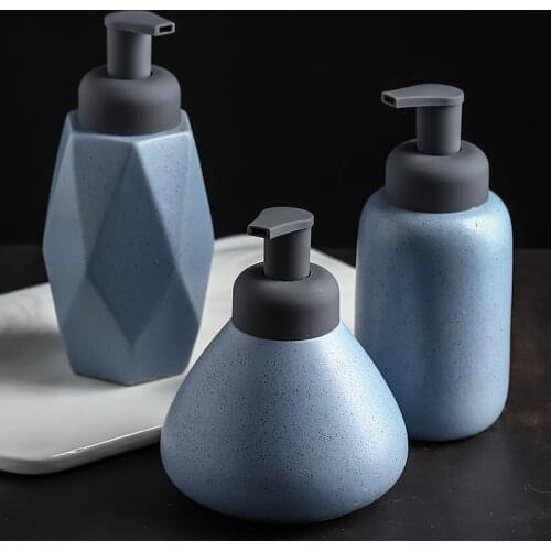 Ceramic Soap Dispenser Shower Gel Bottling Foam Emulsion Press Bottle Hand Liquid Soap Hotel Toilet Bathroom Accessories