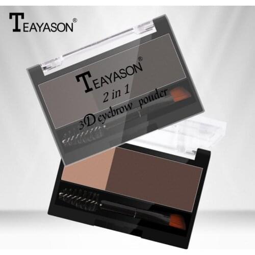 Two-color Professional Eyebrow Powder With Eyebrow Brush Natural Lasting Eyebrow PowderGirls Women Eyeshadow Makeup Tools TSLM1