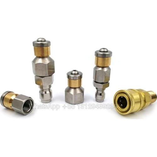 Sewer Drain Rotation Spray Nozzle, Sewer Pipe Hose Rotating Spinning Jet Nozzle, Pressure Washer Drain Cleaning Nozzle