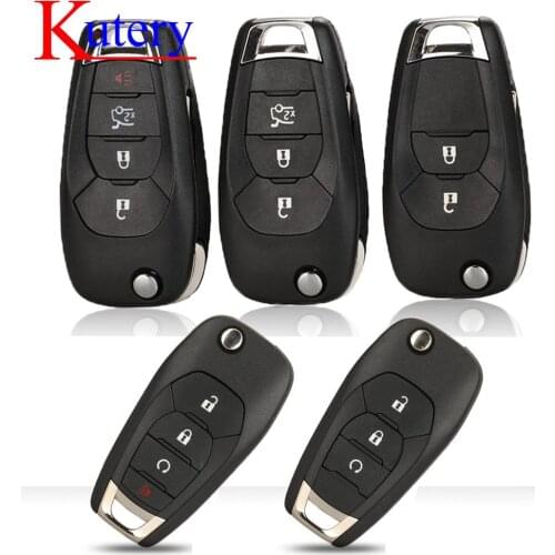 Kutery 2/3/4 Buttons Remote Flip Key Fob Shell Case for Chevrolet Cruze Aveo 2014-2018